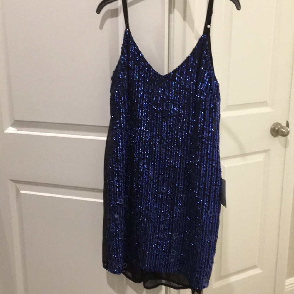 Nordstrom sequin black and blue dress